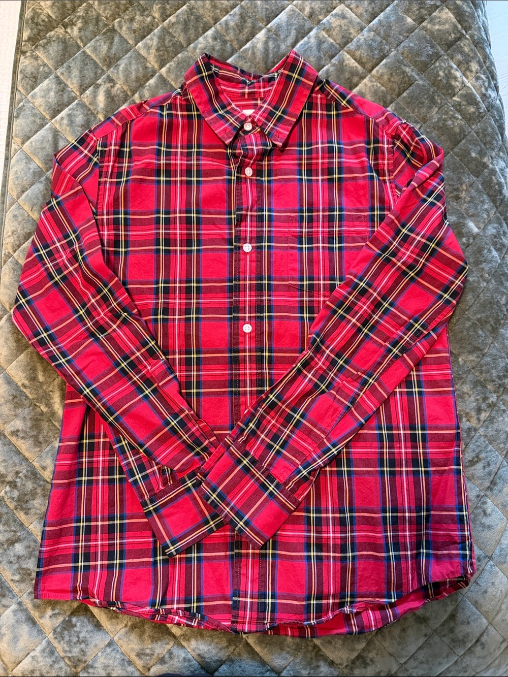 Red Plaid Button-Down boys Shirt - Classic Long Sleeve